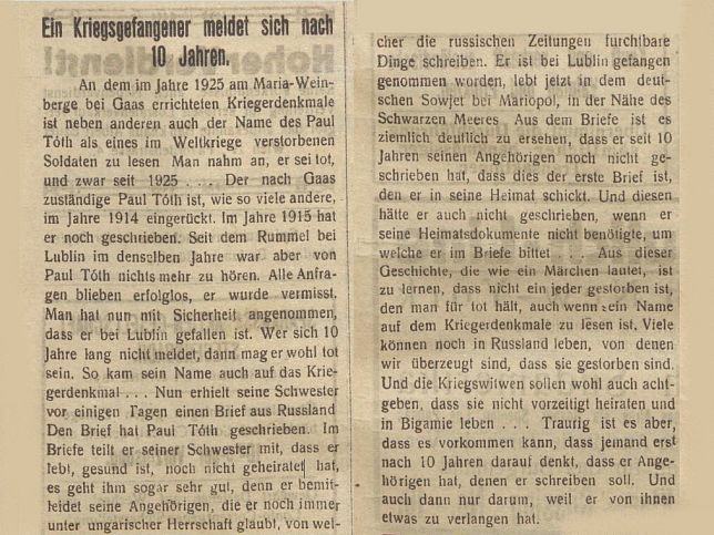 Gaas, Kriegerdenkmal