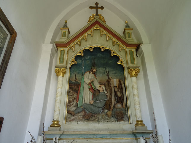 Gromrbisch, Wegkapelle mit dem Kriegerdenkmal
