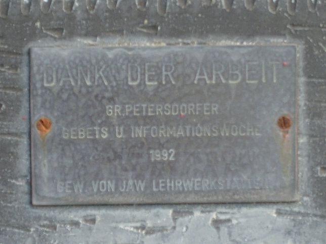 Gropetersdorf, Kreuz 'Dank der Arbeit'