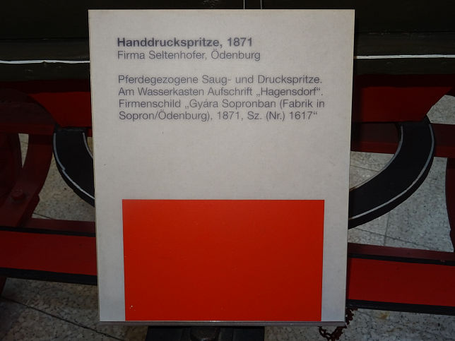 Hagensdorf, Handspritzpumpe 1871