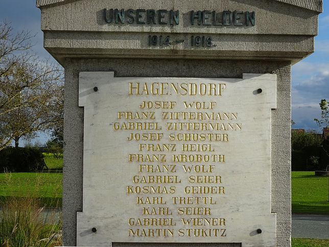 Hagensdorf, Kriegerdenkmal