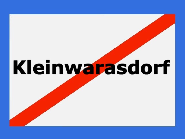 Kleinwarasdorf, Ortstafel