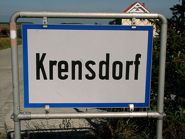 Krensdorf, Ortstafel