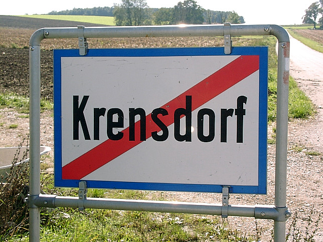 Krensdorf, Ortstafel