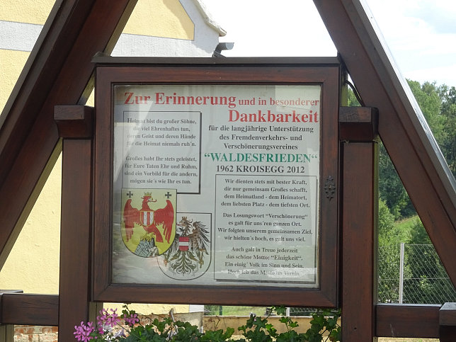 Kroisegg, Infotafel Waldesfrieden