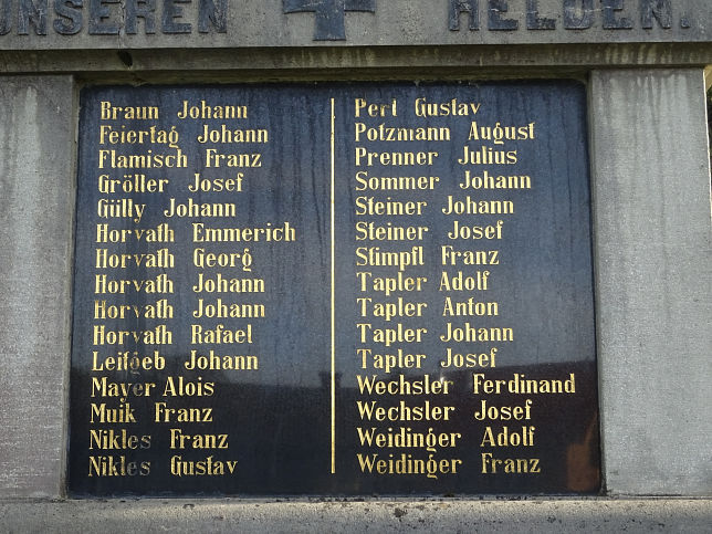 Neustift bei Gssing, Kriegerdenkmal