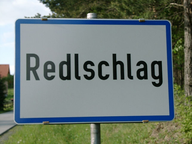 Redlschlag, Ortstafel