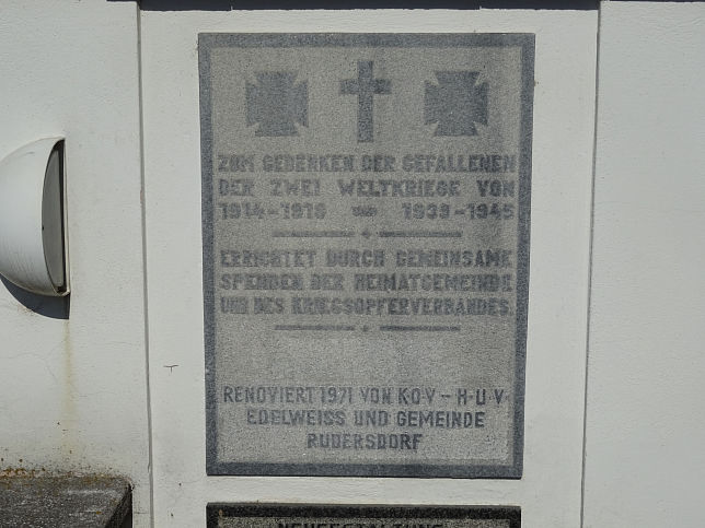 Rudersdorf, Kriegerdenkmal