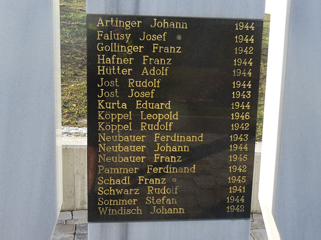Tschanigraben, Neues Kriegerdenkmal