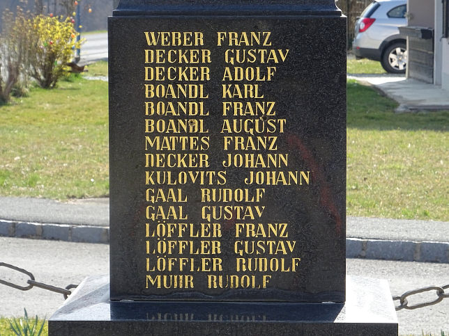 Zahling, Kriegerdenkmal