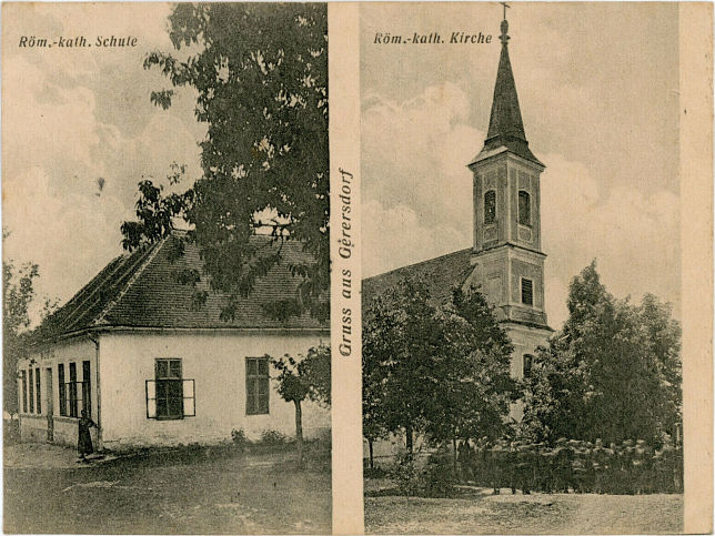 Gerersdorf, R�m.-Kath. Schule und Kirche