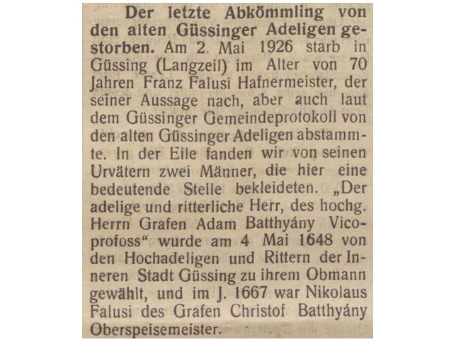 Langzeil, Franz Falusi