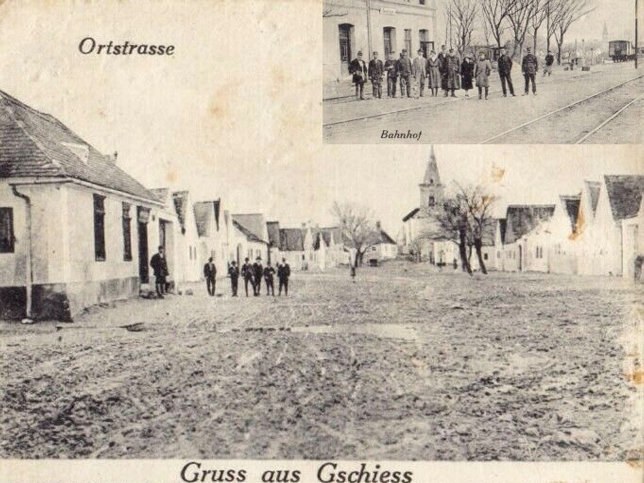 Schtzen am Gebirge, Ortsstrae und Bahnhof