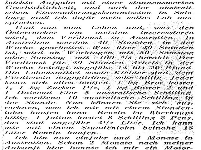 Steinfurt, Brief aus Australien