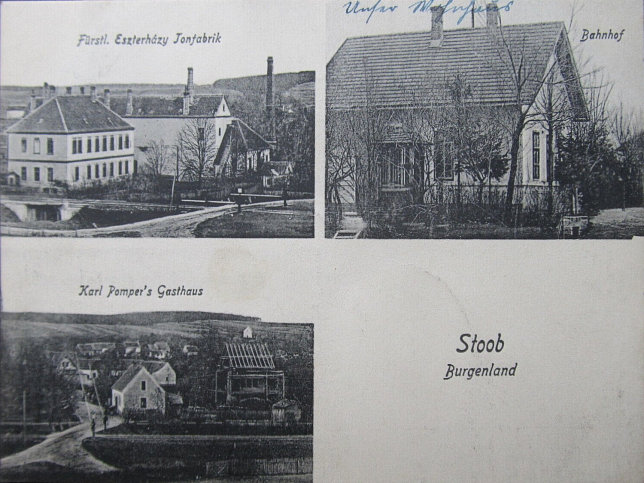 Stoob, Tonfabrik, Gasthaus und Bahnhof