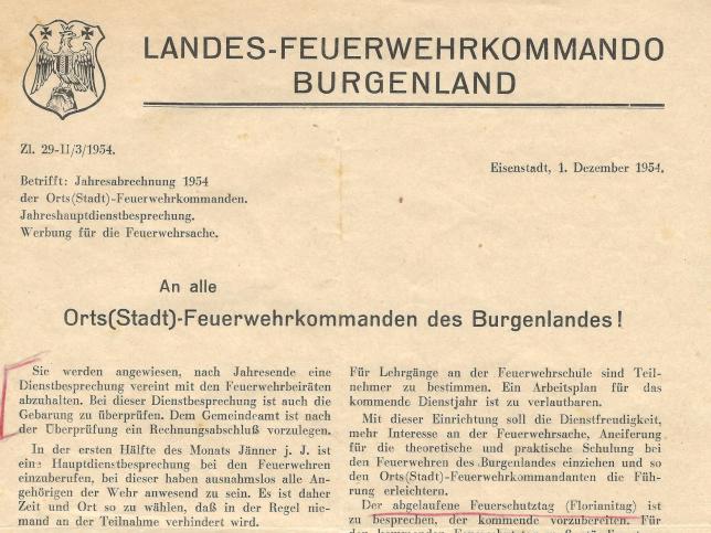 Freiwillige Feuerwehr, Jahresabrechnung